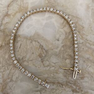 5.10 Carat Diamond Tennis Bracelet 14K Yellow Gold $17,000 Appraisal